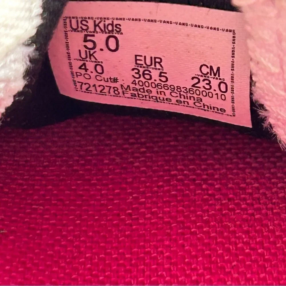 New Vans Slip On Fuzzy Monster Faux Fur Black Pink Shoes Youth Kids Size 5 - Picture 9 of 11